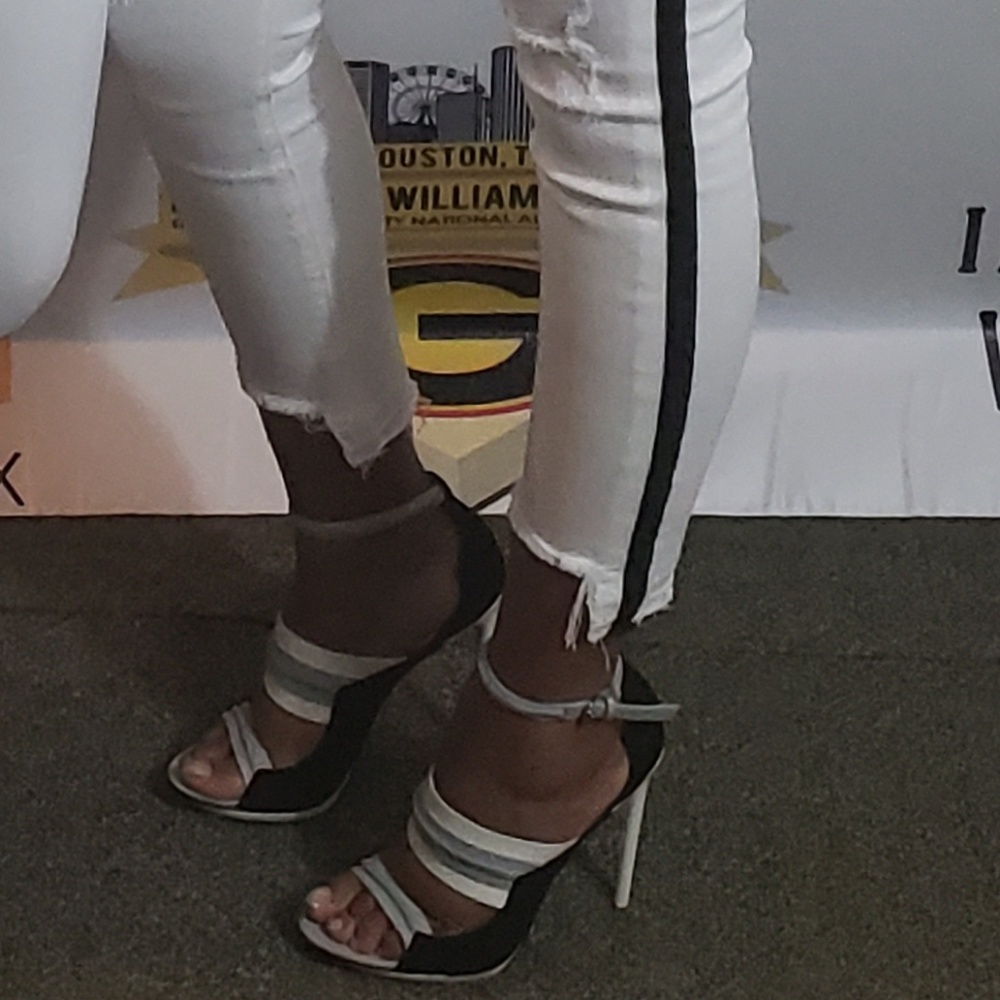 Grey Black & White Jane Heels